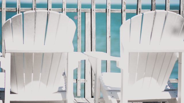 White Chairs Facing Ocean View