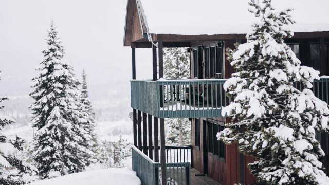 Cabin Covered in Snow